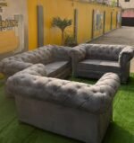 Barely Used Top Quality 7 Seater Chesterfield Sofa Set (3,2,2) - Image 8