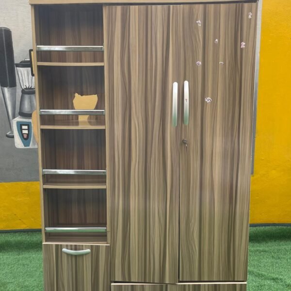 Neatly Used Wardrobe With Shoe Rack (Back Slightly Broken. See Slides For Defect)