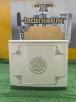 Barely Used Top Quality Glossy Wood White Reception Desk With Design - Image 3