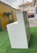 Barely Used Top Quality Glossy Wood White Reception Desk With Design - Image 11