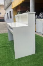Barely Used Top Quality Glossy Wood White Reception Desk With Design - Image 10