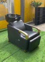 Barely Used Luxurious Leather Seat Washing Head Basin With Ceramic Bowl - Image 9