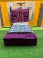 Barely Used 4.5by6 Purple Bedframe With Mattress and Ottoman - Image 15