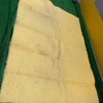 Neatly Used 7by10 Fluffy Yellow Center Rug(021)