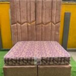 2 Month Used 7by7 8.5ft Upholstery Fully Padded Bedframe With Mattress