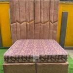 2 Month Used 7by7 8.5ft Upholstery Fully Padded Bedframe With Mattress