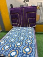 Barely Used 4.5by6 Purple Bedframe With Mattress and Ottoman - Image 6
