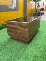 Barely Used Brown Center Table With Tempered Glass Top - Image 7