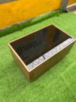 Barely Used Brown Center Table With Tempered Glass Top - Image 5