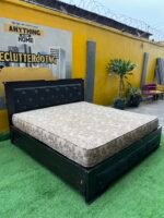 Neatly Used 6by7 Wooden Bedframe With Mattress - Image 2