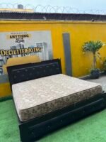 Neatly Used 6by7 Wooden Bedframe With Mattress - Image 3