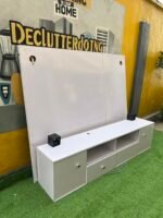 Barely Used White Floating Tv Console With Led Light - Image 5