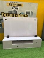 Barely Used White Floating Tv Console With Led Light - Image 7