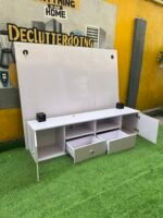Barely Used White Floating Tv Console With Led Light - Image 4