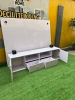 Barely Used White Floating Tv Console With Led Light - Image 6