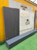 Relatively New Top Quality High Glossy HDF Wood Tv Console With Wall Pannel Cladding And Led Lightning - Image 2