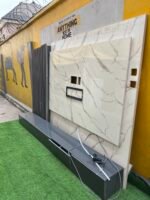 Relatively New Top Quality High Glossy HDF Wood Tv Console With Wall Pannel Cladding And Led Lightning - Image 8