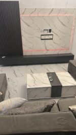 Relatively New Top Quality High Glossy HDF Wood Tv Console With Wall Pannel Cladding And Led Lightning - Image 13