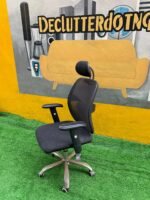 Barely Used Black Swivel Office Chair - Image 3
