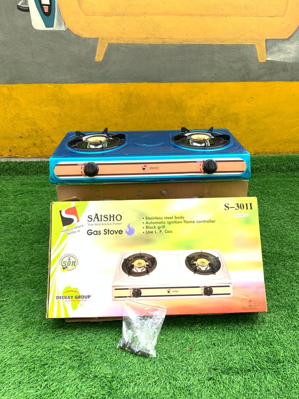 40346b43-9782-436e-89fb-2fae7054cb93 3 Brand New Saisho Double Burner Gas Stove - Image 1