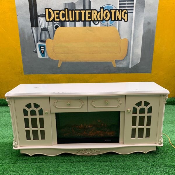 Barely Used Imported Fire Place Console(leg Stand is broken and needs fixing)