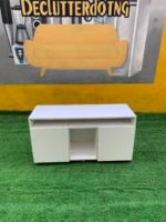 Neatly Used White Tv Console With Two Doors - Image 9