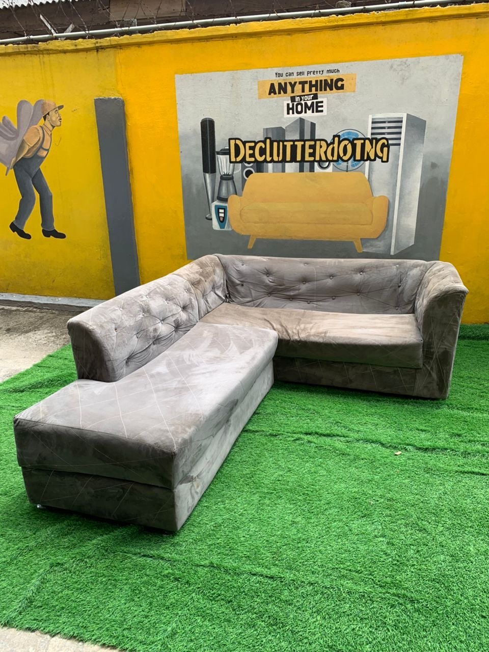 a1ca8912-7468-4f8b-becb-71c1e238be9b Neatly Used L Shape Sofa ( Needs Cleaning) - Image 1