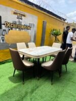 Relatively New Top Quality 6 Seater Marble Top Imported Dinning Set - Image 14