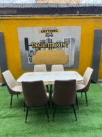 Relatively New Top Quality 6 Seater Marble Top Imported Dinning Set