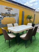 Relatively New Top Quality 6 Seater Marble Top Imported Dinning Set - Image 11