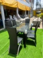 Neatly Used 6 Seater Glass Top Dinning Set - Image 2
