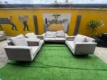 Neatly Used 6 Seater Cream Sofa Set - Image 6
