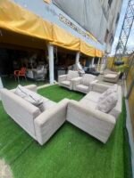 Neatly Used 6 Seater Cream Sofa Set - Image 3