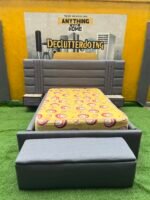 Brand New TOP QUALITY 4.5by6 Bedframe With Used Matrass ,Ottoman And Side Drawers