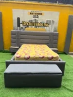Brand New TOP QUALITY 4.5by6 Bedframe With Used Matrass ,Ottoman And Side Drawers - Image 5