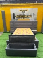 Brand New TOP QUALITY 4.5by6 Bedframe With Used Matrass ,Ottoman And Side Drawers - Image 2
