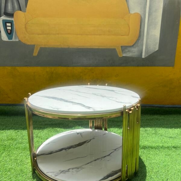 Brand New Top Quality Fancy Steel Stand Center Table With wooden Top