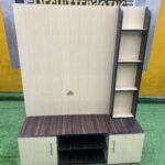 Barely Used Cream And Brown Medium Tv Console