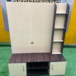 Barely Used Cream And Brown Medium Tv Console
