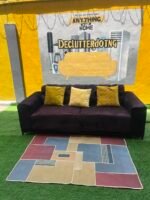 Barely Used 2 Seater Tufted Sofa With Pillow And Center Rug - Image 13