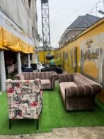 Neatly Used Seven Seater Sofa Set Plus One Masareti Newspaper Accent Chair And Ottoman( Needs Cleaning) - Image 9