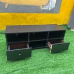 Neatly Used Black Tv Console With Drawer