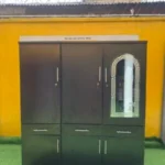 Barely Used 3 Door Black Wardrobe With Mirror And Drawers