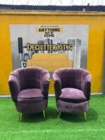 Barely Used Bucket Accent Chair With Side Stool - Image 2