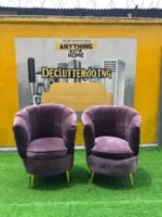 Barely Used Bucket Accent Chair With Side Stool - Image 2