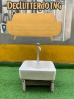 Slightly Rusted White Pedicure Bowl With Tap (Each)