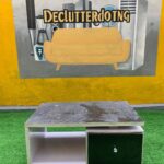 Slightly Scratched Black & White Wooden Center Table With Drawer