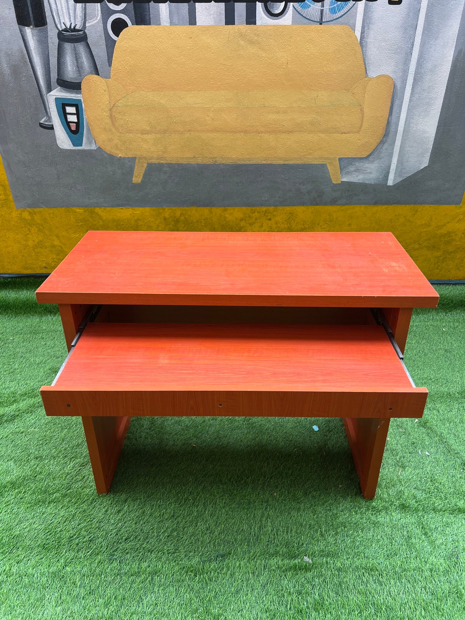 IMG_2158 Barely Used Top Quality hdf Wood Office Table With Laptop Drawer - Image 1