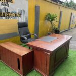 Neatly Used Large Executive Office Table With Executive Office Chair (chair slightly peel and table needs adjustment)