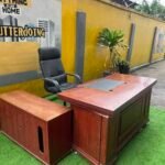 Neatly Used Large Executive Office Table With Executive Office Chair (chair slightly peel and table needs adjustment)